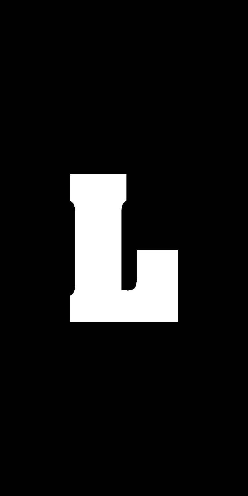 White Letter L Name Black Wallpaper