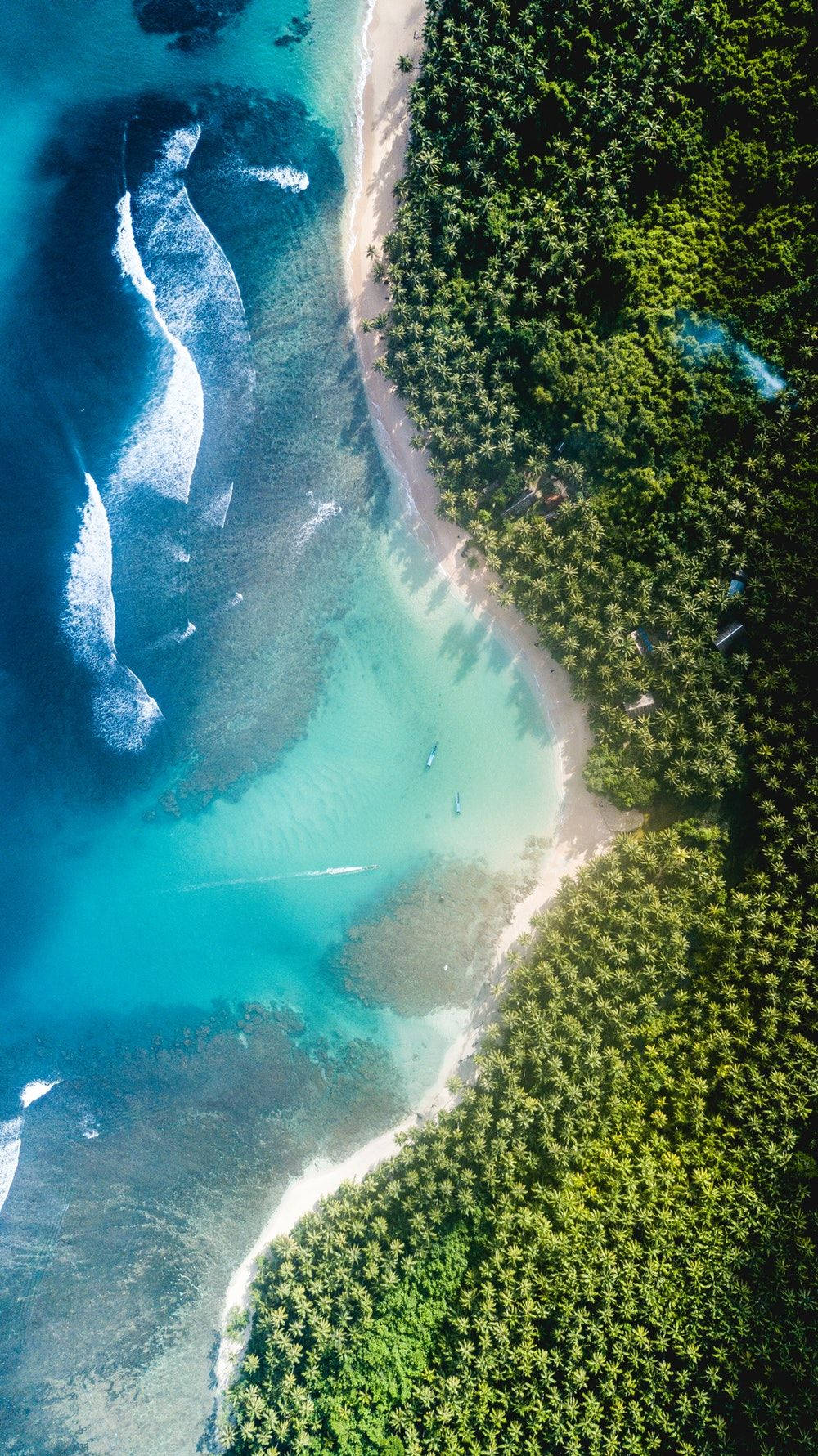 White Sand Beach Blue Sea Aerial View Iphone Wallpaper