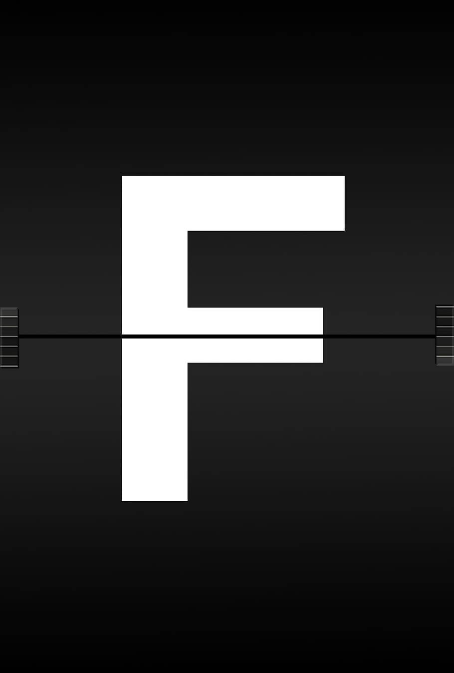 White Sliced Letter F Wallpaper