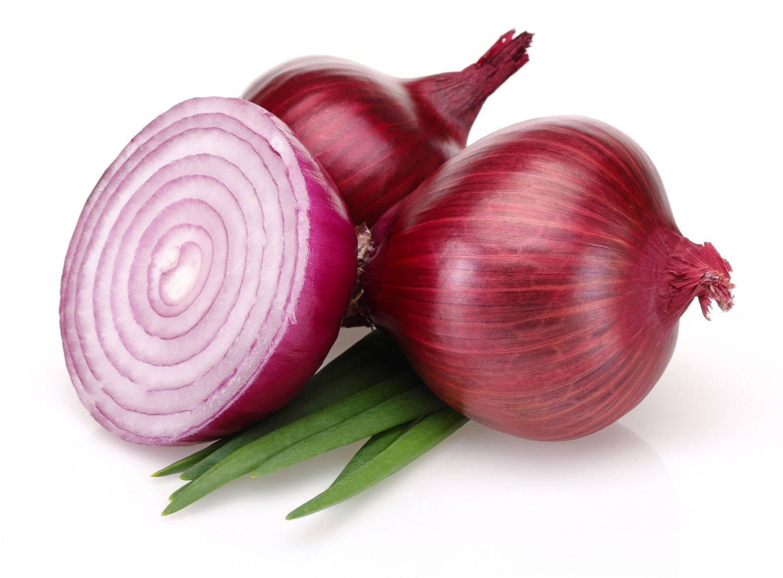 Whole And Half-cut Red Onions Wallpaper