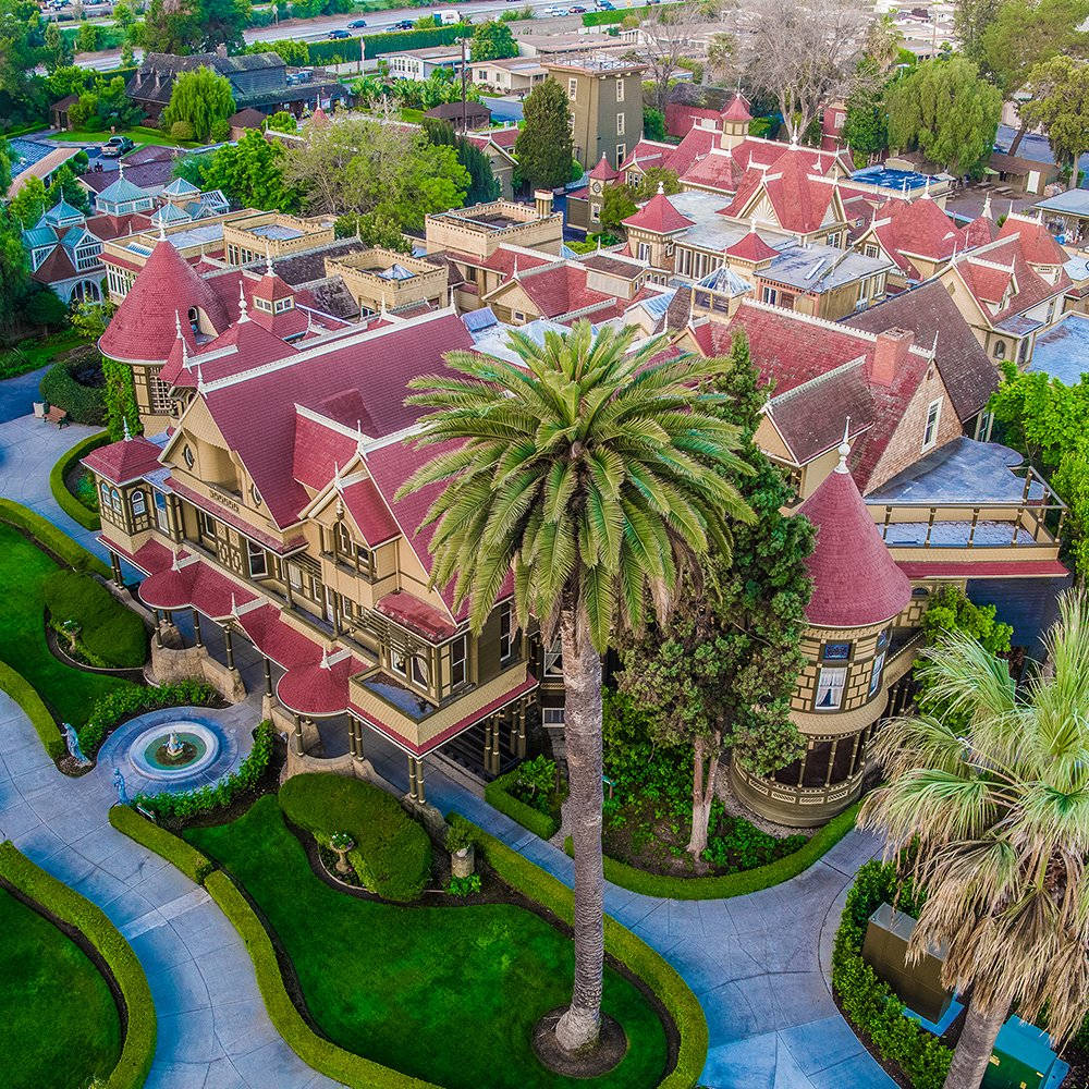 Winchester Mystery House Bird's-eye View Wallpaper