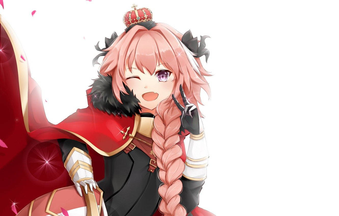 Winking Astolfo Poster Wallpaper