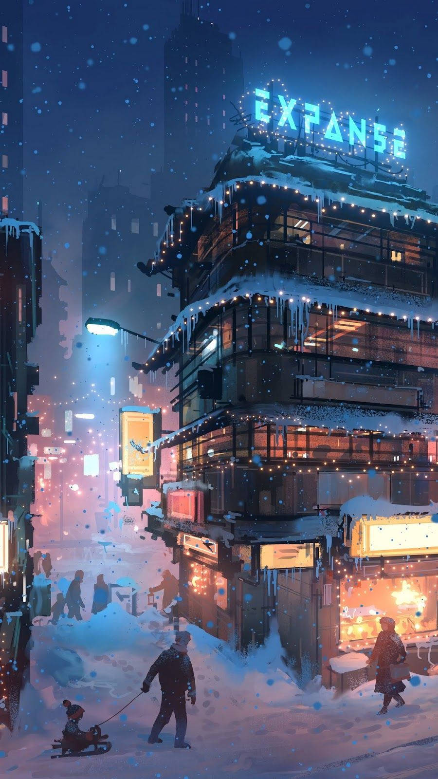 Winter Phone Expanse Building Wallpaper