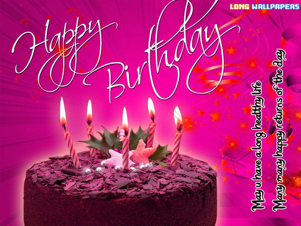 Wish Someone A Happy Birthday With An Enchanting Pink-themed Greeting! Wallpaper