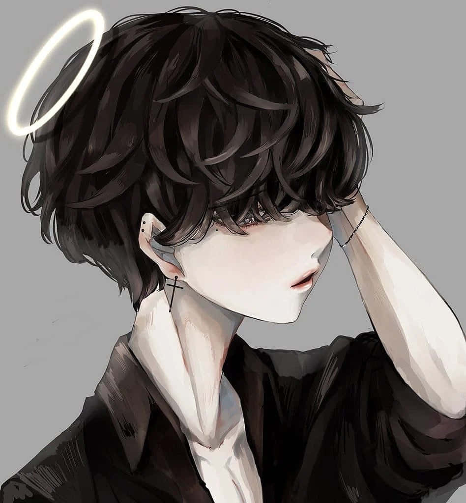 Wistful Emo Anime Boy Wallpaper