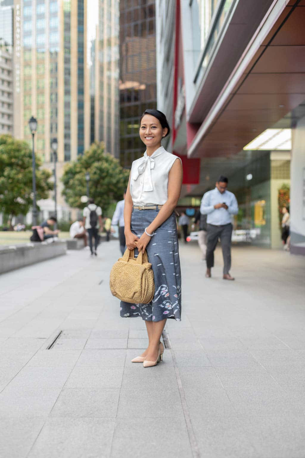 Woman On Sidewalk Wearing Nicholas Kirkwood Heels Wallpaper