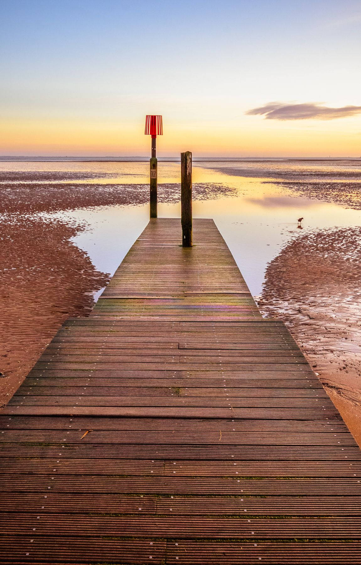 Wooden Walkway On Beach Sunrise Wallpaper