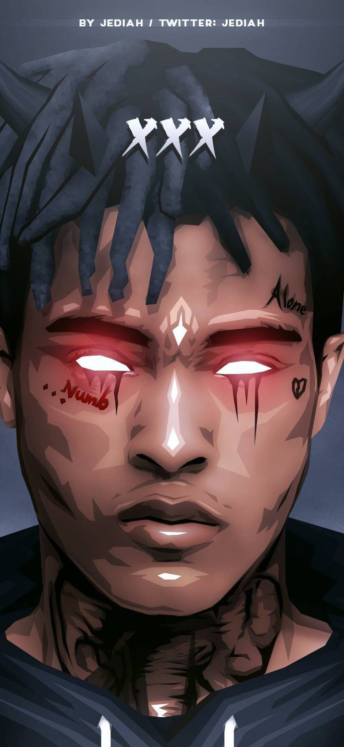 Xxxtentacion In His Infamous Demon Form Wallpaper