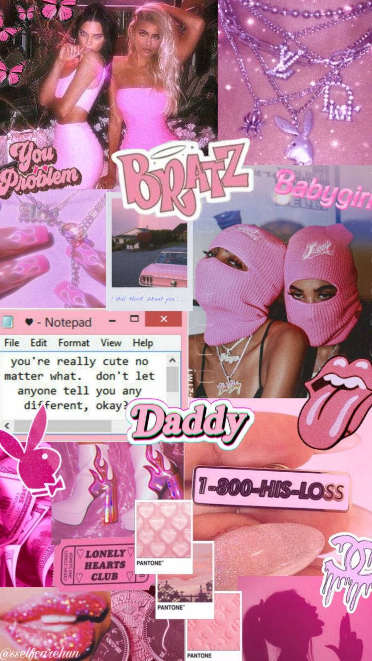 Y2k Aesthetic Girly Mood Board Wallpaper