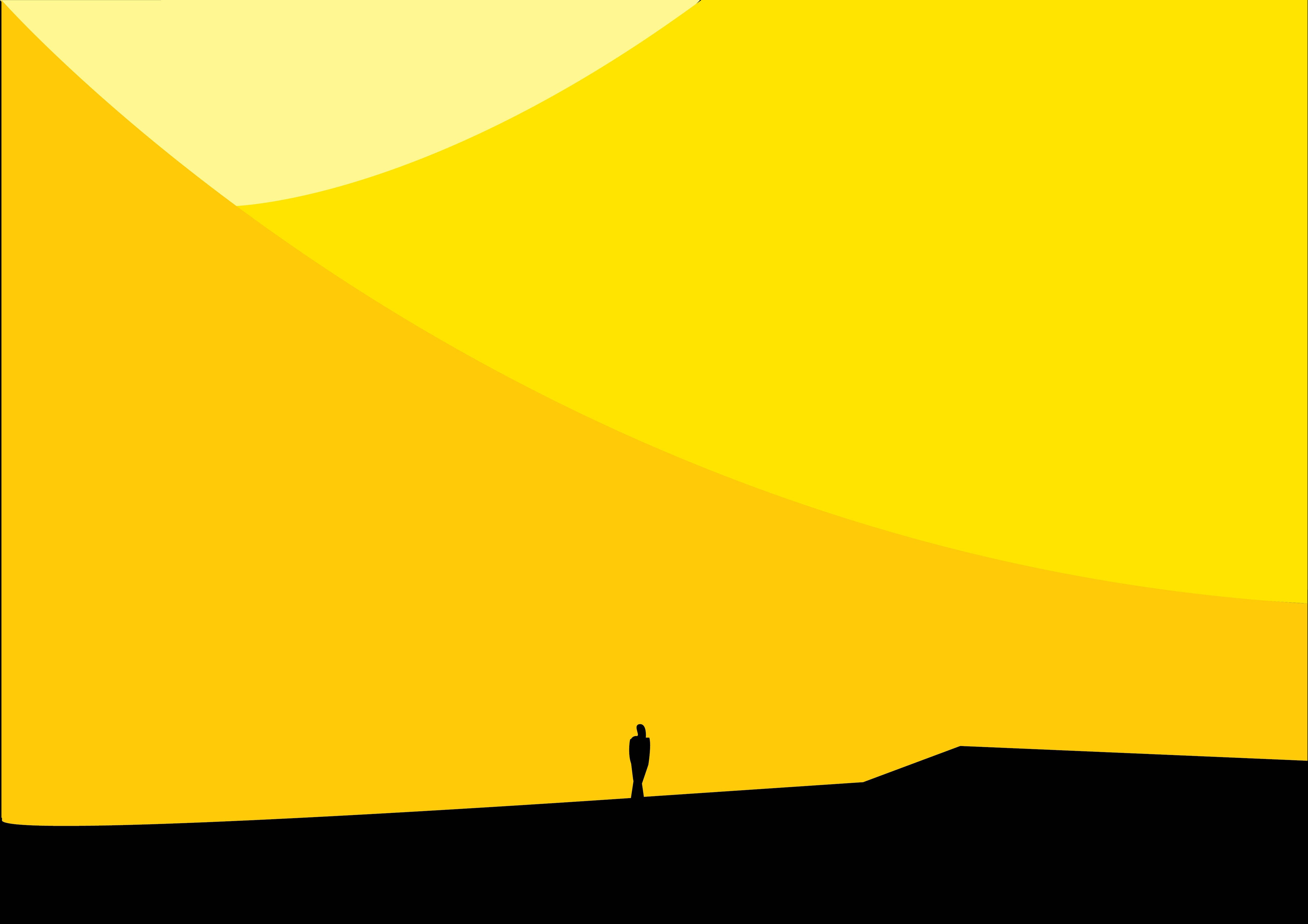 Yellow Aesthetic Laptop Simple Mountains Wallpaper