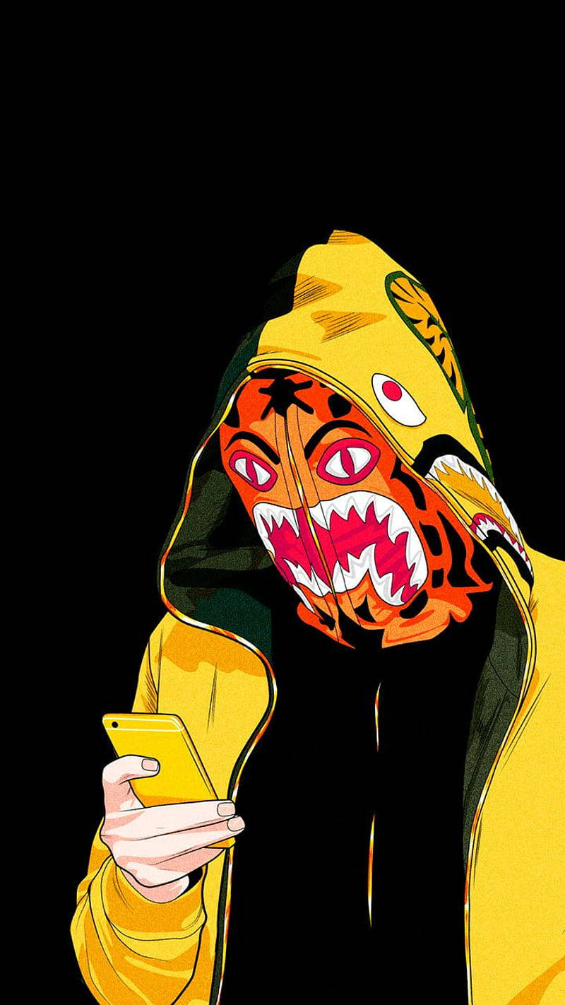 Yellow Bape Cartoon Wallpaper