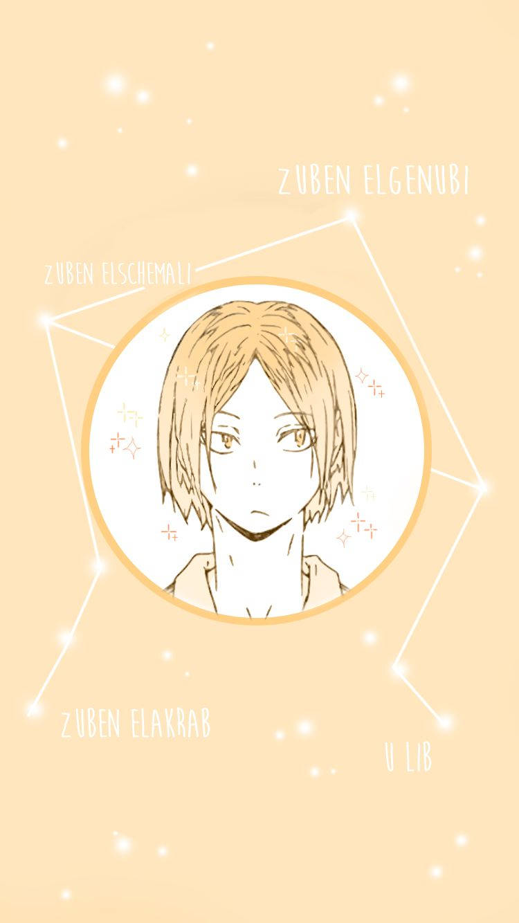 Yellow Kenma Libra Constellation Wallpaper