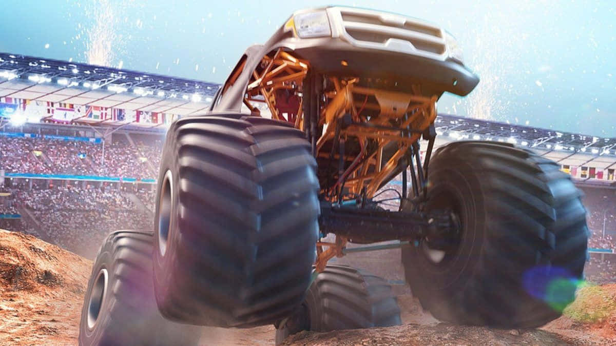 Yellow Monster Truck Underside Wallpaper