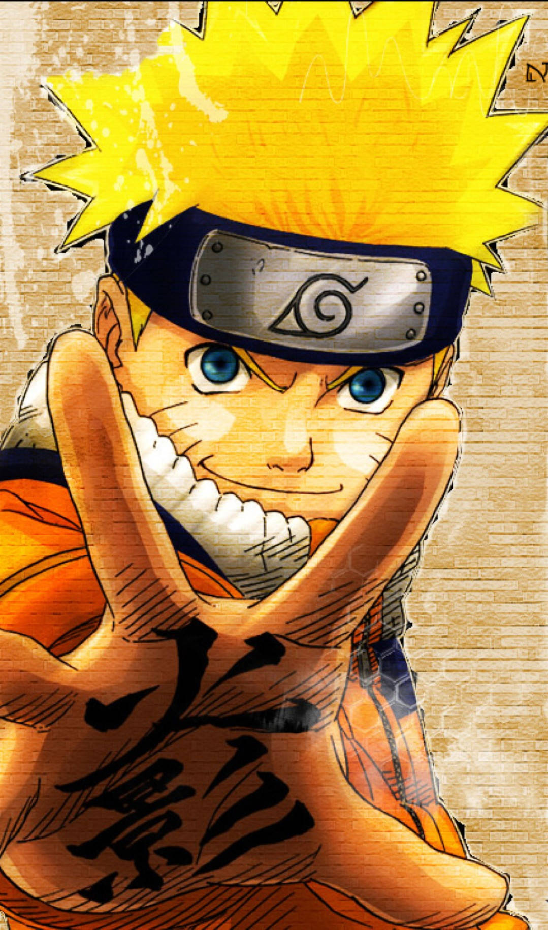 Yellow Naruto With Marking On Hand Wallpaper