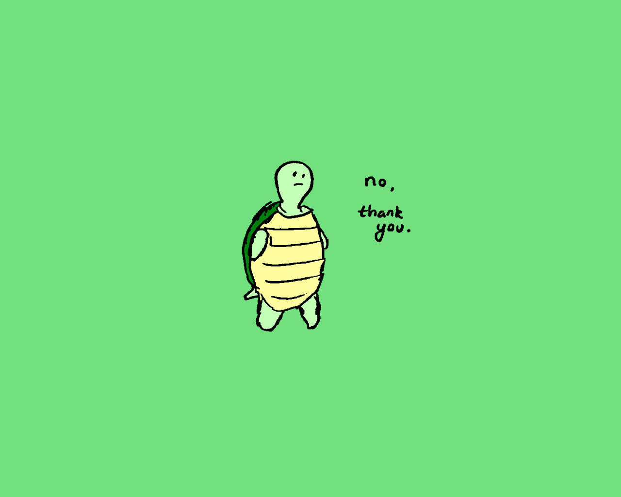 Yellow-striped Cartoon Turtle Wallpaper