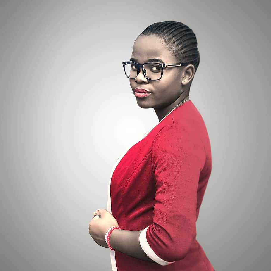 Young Black Corporate Professional Woman With Eyeglasses. Wallpaper