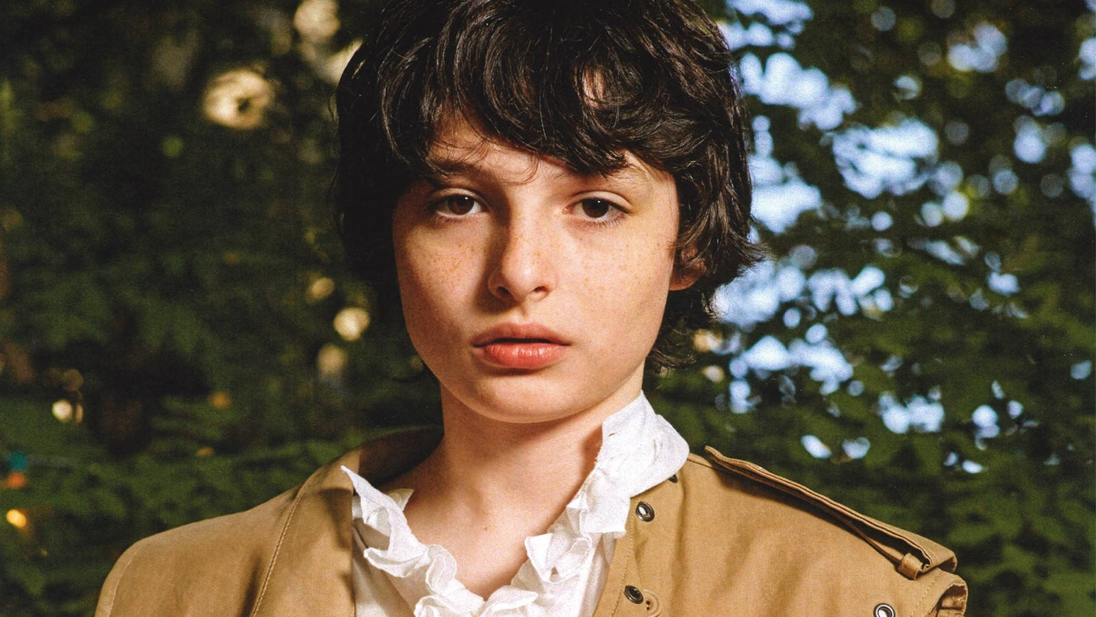 Young Finn Wolfhard Modeling Wallpaper