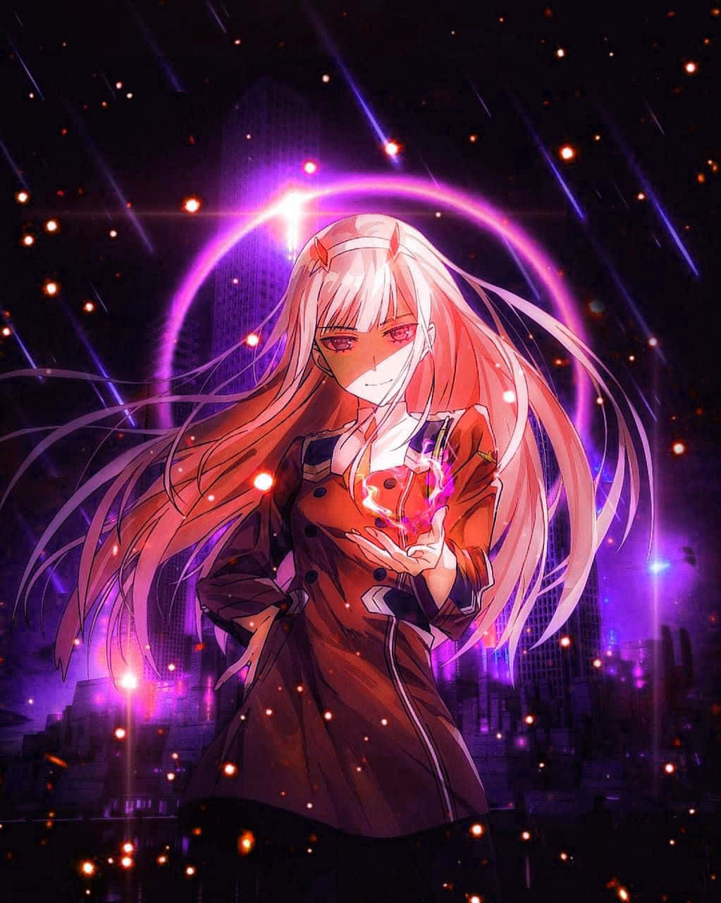 Zero Two Aesthetic Starry Background Wallpaper