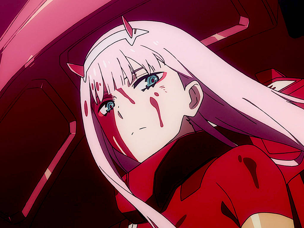 Zero Two From The Anime Darling In The Franxx Wallpaper