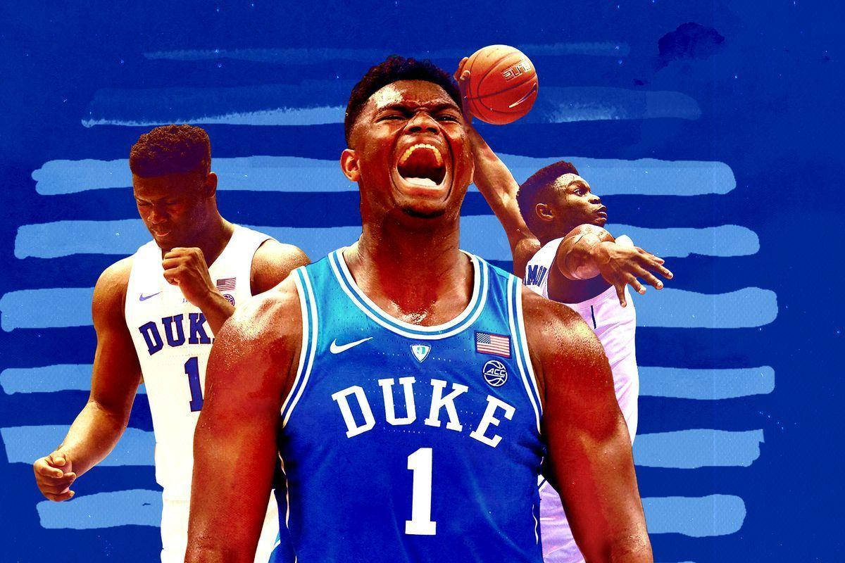 Zion Williamson Blue Artwork Wallpaper