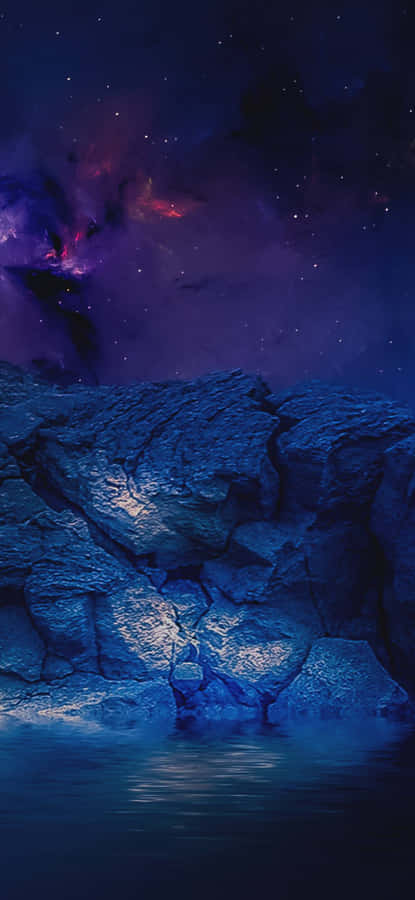 1080x2340 4k Purple Nebula Cloud Tree Wallpaper