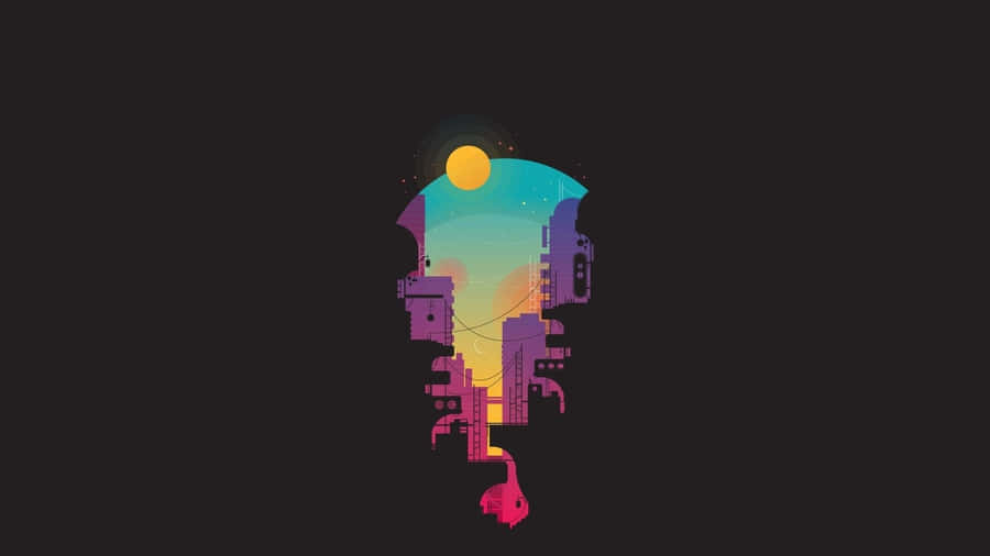 1920 X 1080 Minimalist Colorful City Wallpaper