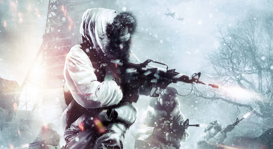 2560 X 1440 Black Ops 2 Winter Gameplay Wallpaper