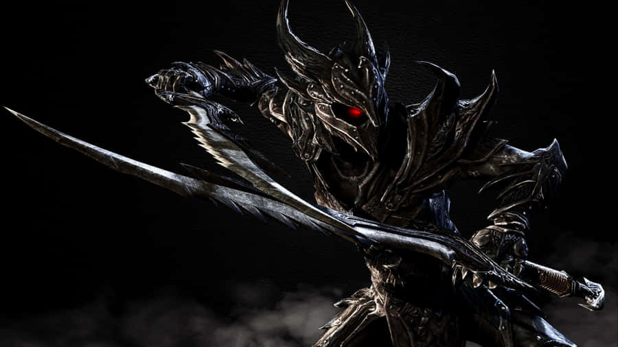 2560 X 1440 Skyrim Daedric Servant With Sword Wallpaper