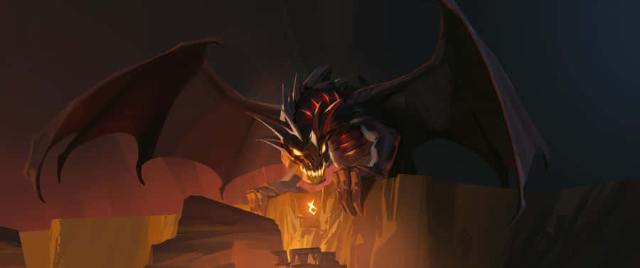 3440x1440 Dragon Orange Aesthetic Wallpaper