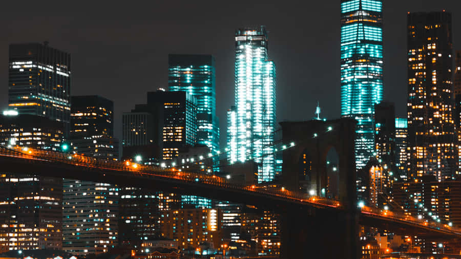 4k New York City Night Brooklyn Bridge Wallpaper