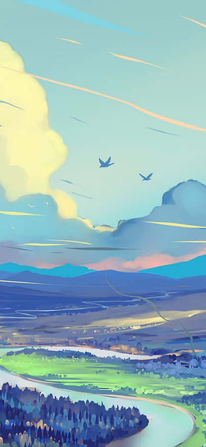 A Beautiful Beach Sunset Shines A Calming Light In The Sky Wallpaper