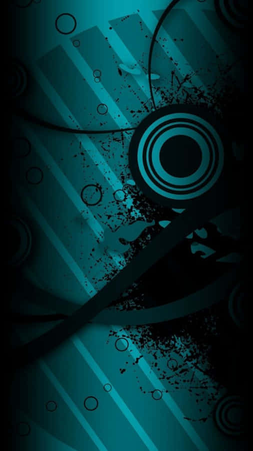 A Black And Blue Abstract Background With Circles And Circles Wallpaper