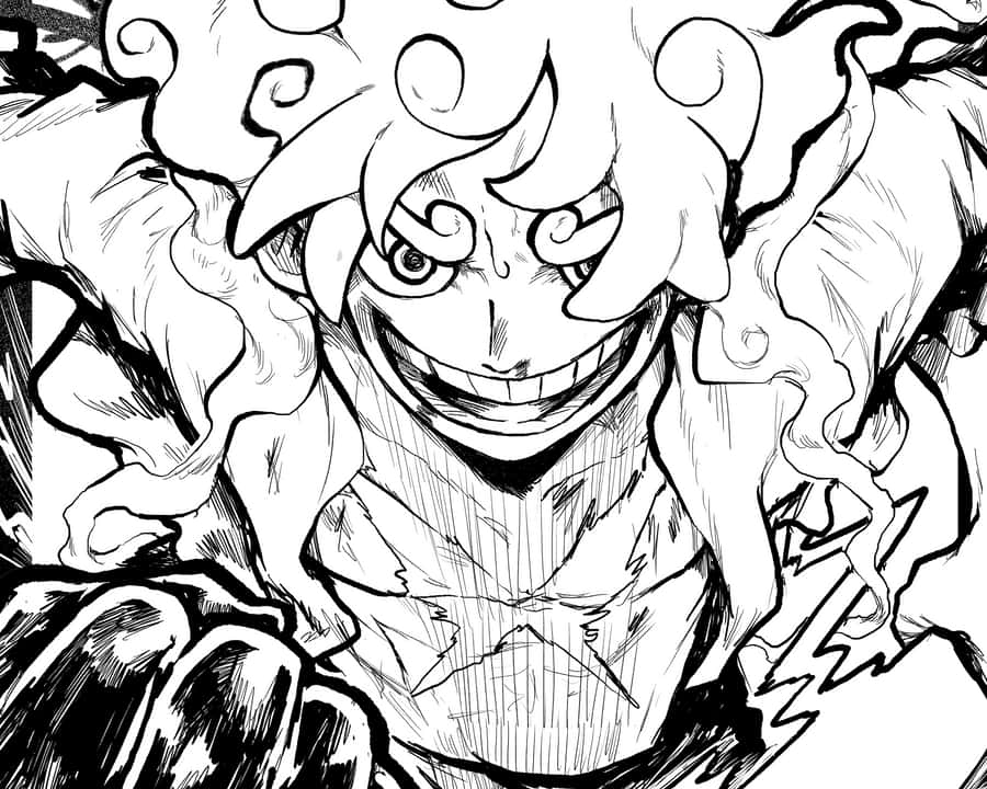 A Black And White Drawing Of A Character With A Sword Wallpaper