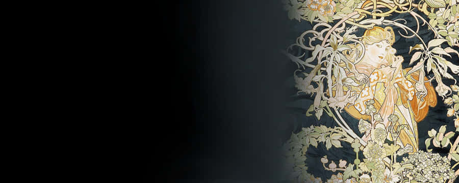 A Black Background With A Black And Gold Pattern Wallpaper