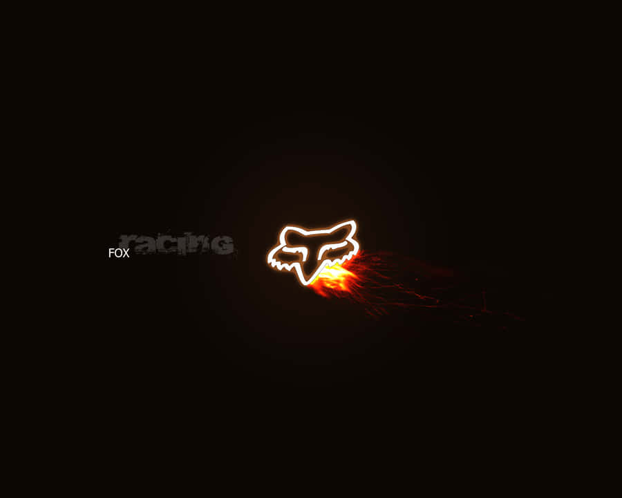 A Black Background With A Glowing Fox Logo Wallpaper