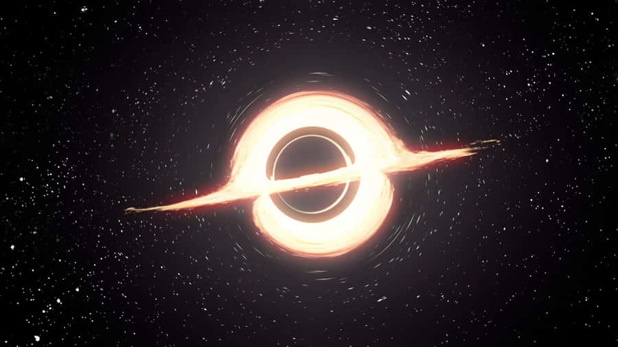 A Black Hole In Space With A Star In The Middle Wallpaper