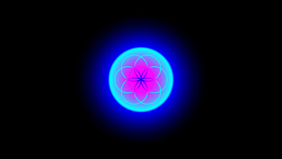 A Blue And Purple Circular Object On A Black Background Wallpaper