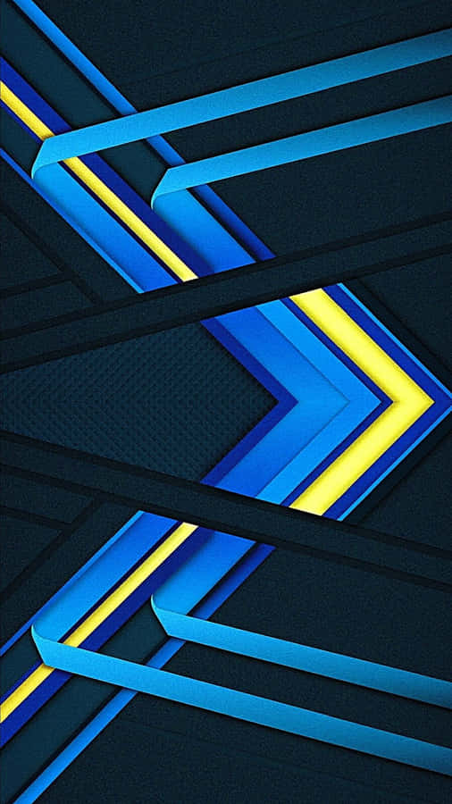 A Blue And Yellow Arrow On A Black Background Wallpaper
