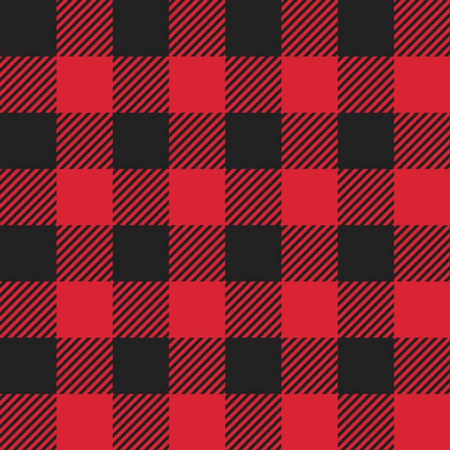 A Bold Red And Black Plaid Design Wallpaper
