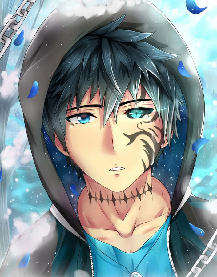 A Boy With Blue Eyes And Blue Hair Wallpaper