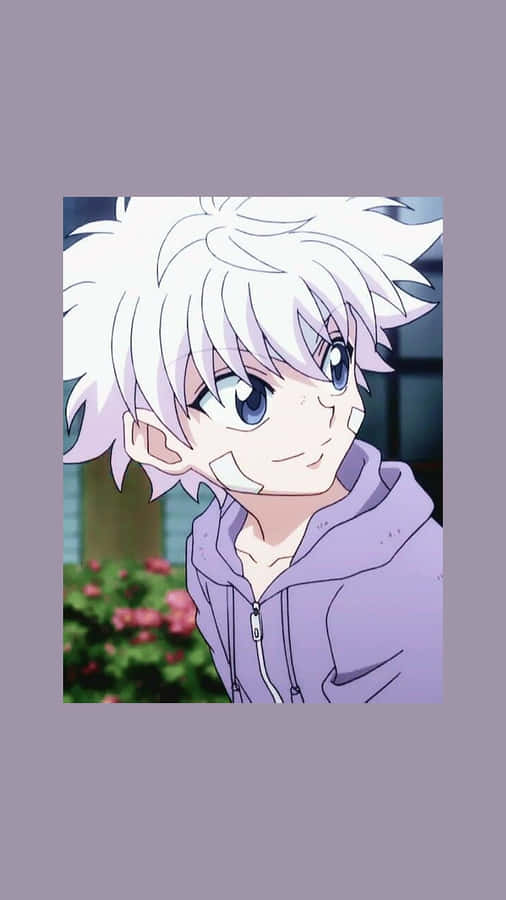 A Boy With White Hair And Purple Jacket Wallpaper