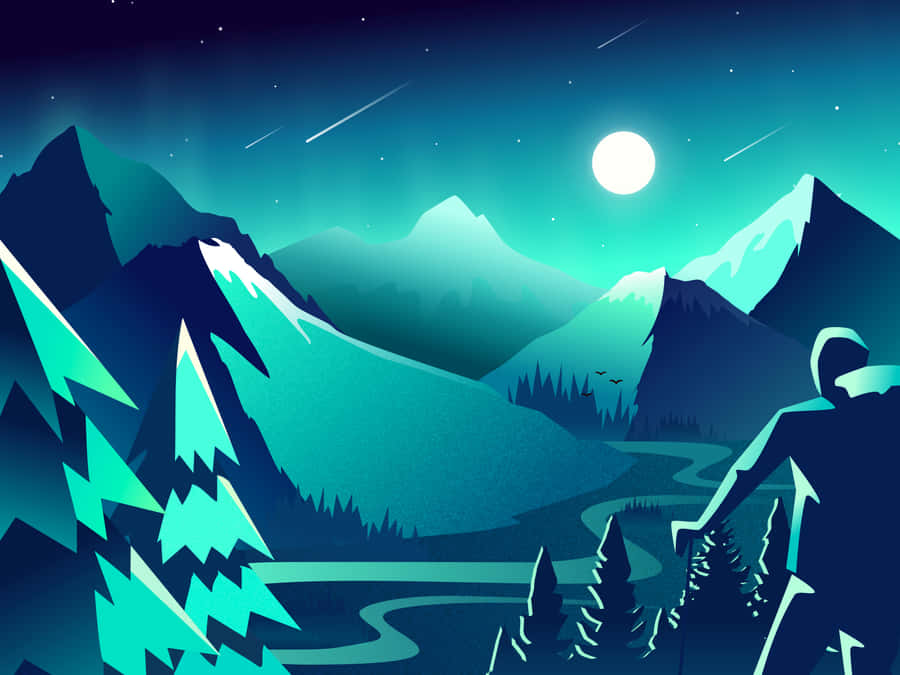 A Breathtaking View Of The Snow-crested Mountain. Wallpaper