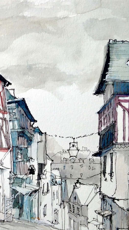 A Bright And Beautiful Watercolor Painting Of A Colorful Sunset Wallpaper