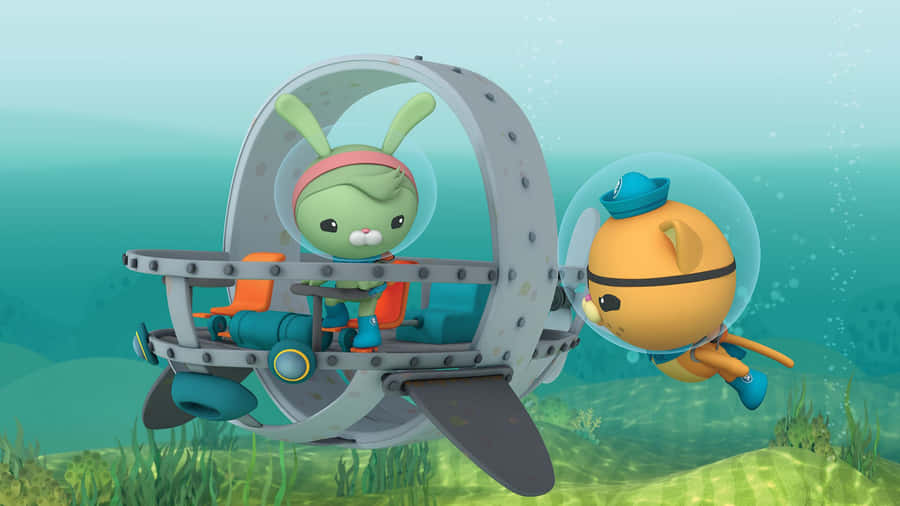 A Cartoon Character Is Riding A Submarine Wallpaper