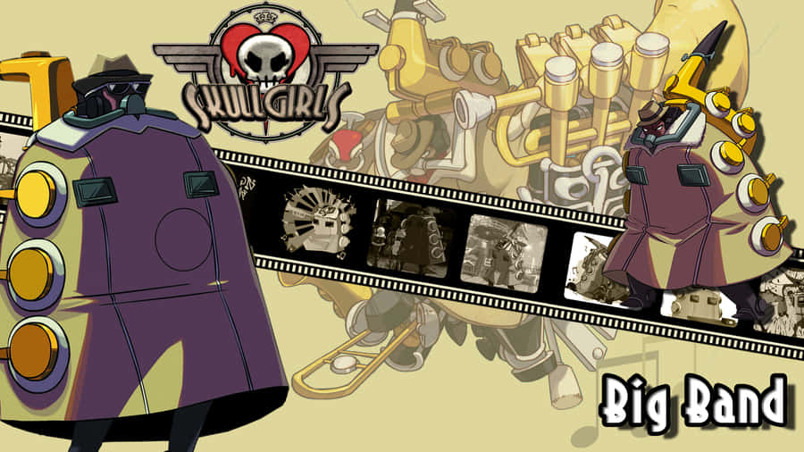 A Cartoon Character With A Sword And A Big Band Wallpaper