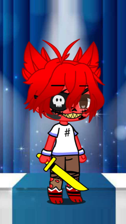 A Cartoon Character With Red Hair And A Sword Wallpaper