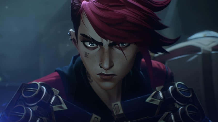 A Character With Red Hair In A Dark Environment Wallpaper