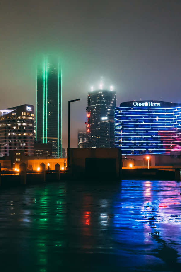A City Skyline With Buildings Wallpaper