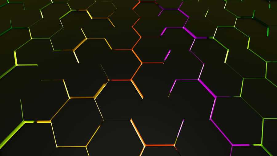 A Closeup Of An Abstract Three-dimensional Hexagonal Structure Wallpaper