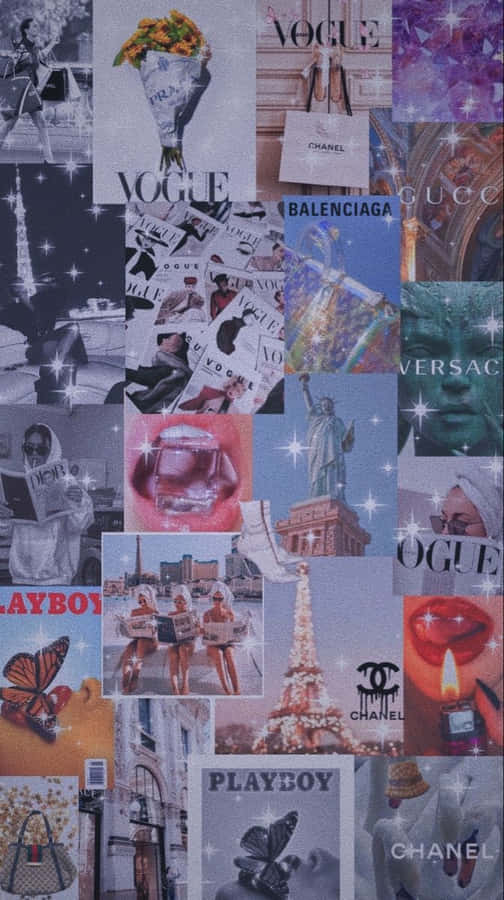 A Collage Of Various Pictures Of Vogue Wallpaper